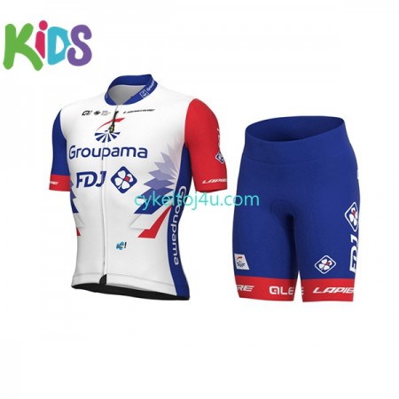 Groupama-FDJ Cykeltrøje + Cykelshorts Børn 2022 N001
